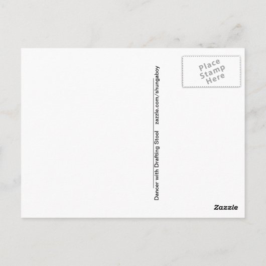 Dancer met briefkaart Tekend gereedschap (Achterkant)