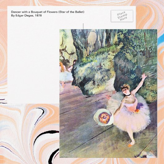 Dancer met een Bouquet van Flowers van Edgar Degas Briefkaart