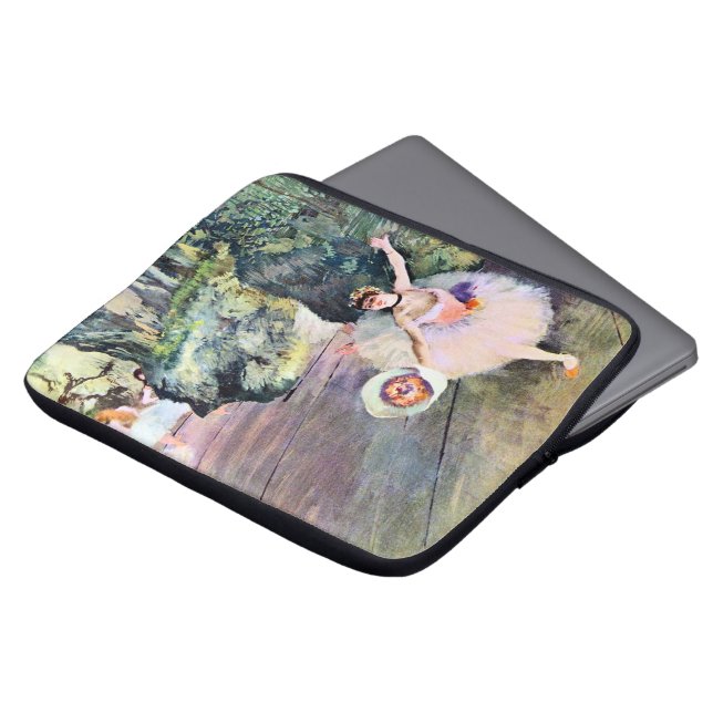 Dancer met een Bouquet van Flowers van Edgar Degas Laptop Sleeve (Voorkant top)