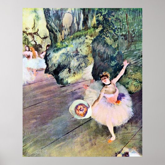 Dancer met een Bouquet van Flowers van Edgar Degas Poster (Voorkant)
