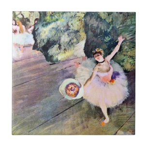 Dancer met een Bouquet van Flowers van Edgar Degas Tegeltje