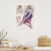Dancer met rode kousen van Edgar Degas Poster (Keuken)