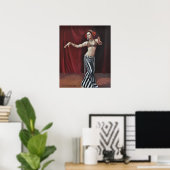 Dancer op donkerrood poster (Thuiskantoor)