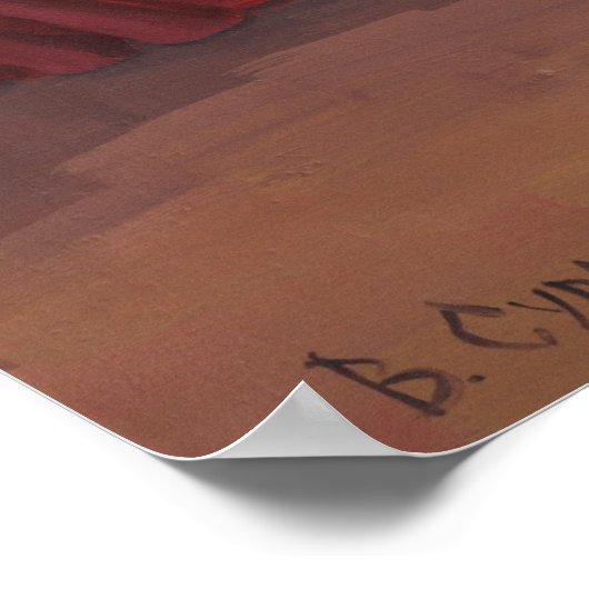 Dancer op donkerrood poster (Hoek)