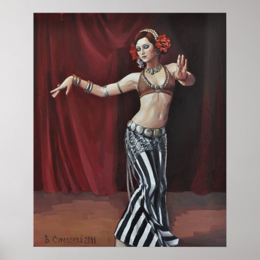 Dancer op donkerrood poster (Voorkant)