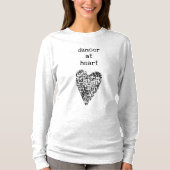 Dancer op het hart / lange hoes op de T-shirt / PJ (Voorkant)