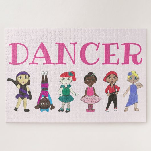 DANCER Pink Ballet Ballerina Tap Dance Teacher Legpuzzel (Horizontaal)