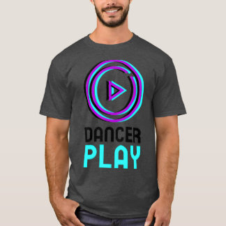 Dancer Play-knop paars blauw zwart-witdesi T-shirt