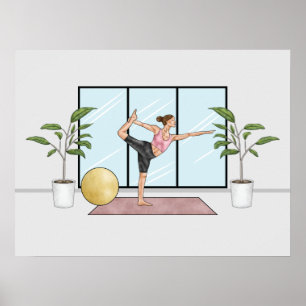 Dancer Pose Yoga Natarajasana Balans Workout Meisj Poster
