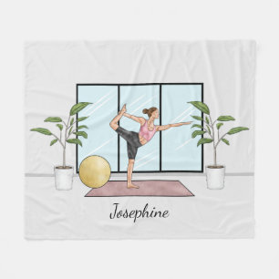 Dancer Pose Yoga Natarajasana Met Eigen Naam Fleece Deken