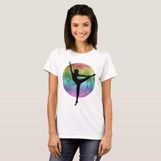 Dancer regenboog maan T-shirt (Voorkant volledig)