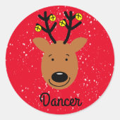 Dancer Reindeer Classic Round Sticker (Voorkant)