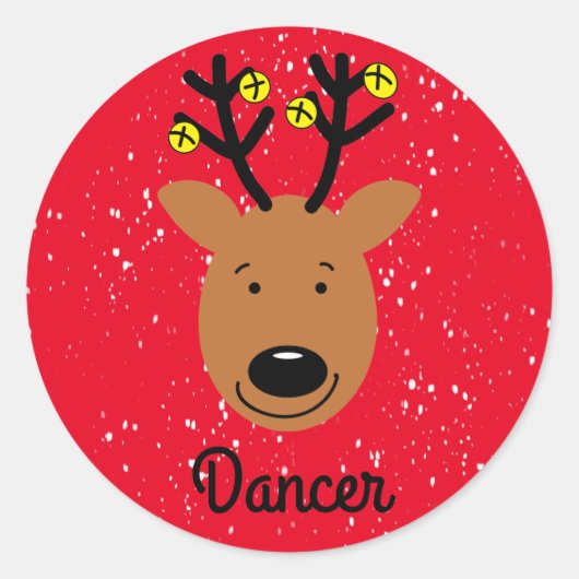 Dancer Reindeer Classic Round Sticker (Voorkant)