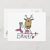 Dancer Reindeer T-shirts en cadeautjes Briefkaart (Voorkant / Achterkant)