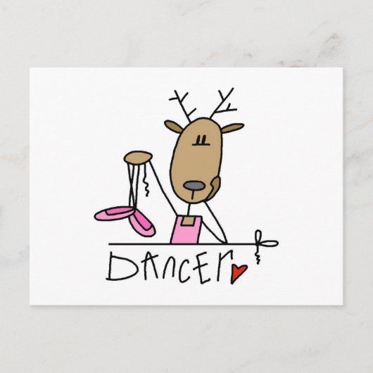 Dancer Reindeer T-shirts en cadeautjes Briefkaart (Voorkant)