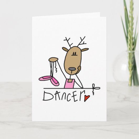 Dancer Reindeer T-shirts en cadeautjes Feestdagen Kaart (Voorkant)