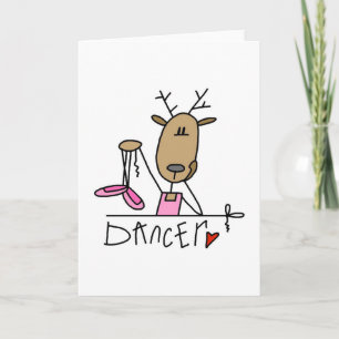 Dancer Reindeer T-shirts en cadeautjes Feestdagen Kaart