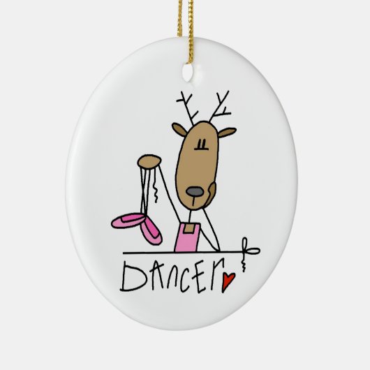 Dancer Reindeer T-shirts en cadeautjes Keramisch Ornament (Rechts)