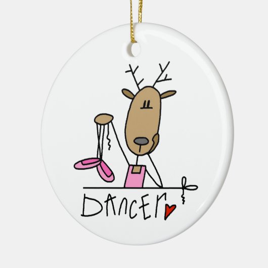 Dancer Reindeer T-shirts en cadeautjes Keramisch Ornament (Links)