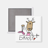 Dancer Reindeer T-shirts en cadeautjes Magneet (Voorkant / Achterkant)