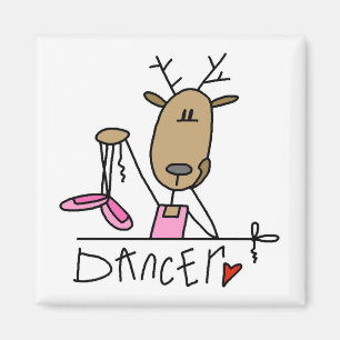 Dancer Reindeer T-shirts en cadeautjes Magneet