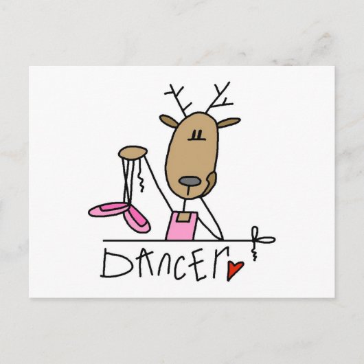 Dancer Reindeer Tshirts en Gifts Briefkaart (Voorkant)