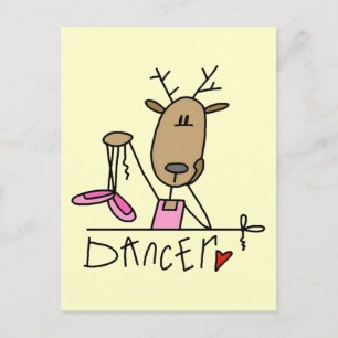 Dancer Reindeer Tshirts en Gifts Briefkaart