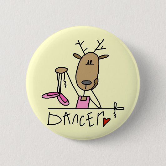 Dancer Reindeer Tshirts en Gifts Ronde Button 5,7 Cm (Voorkant)
