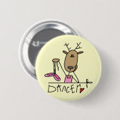 Dancer Reindeer Tshirts en Gifts Ronde Button 5,7 Cm (Voorkant /achterkant)
