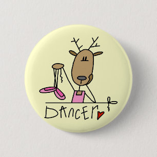 Dancer Reindeer Tshirts en Gifts Ronde Button 5,7 Cm