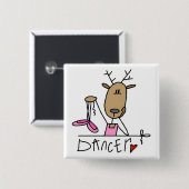 Dancer Reindeer Tshirts en Gifts Vierkante Button 5,1 Cm (Voorkant /achterkant)