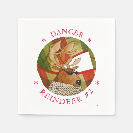 DANCER RENDIER Standaard Cocktail Papier Servetten (Voorkant)
