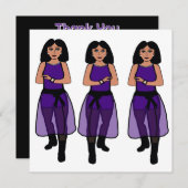 Dancer Sheer Paarse B Feestdagenkaart (Voorkant / Achterkant)