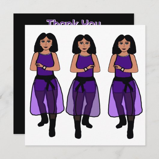 Dancer Sheer Paarse B Feestdagenkaart (Voorkant / Achterkant)