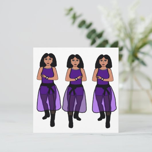 Dancer Sheer Paarse B Feestdagenkaart (Staand voorkant)