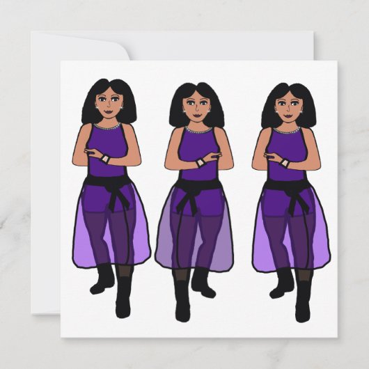 Dancer Sheer Paarse B Feestdagenkaart (Voorkant)