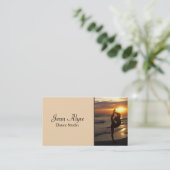 Dancer Silhouette, Beach at Sunset Dance Studio Visitekaartje (Staand voorkant)