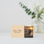 Dancer Silhouette, Beach at Sunset Dance Studio Visitekaartje (Staand voorkant)