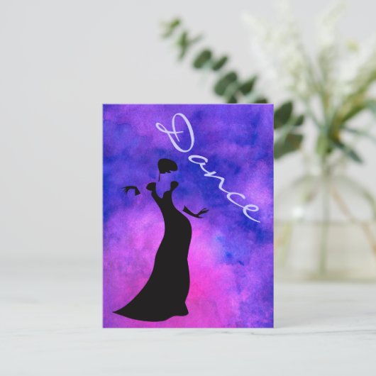 Dancer Silhouette Briefkaart (Staand voorkant)