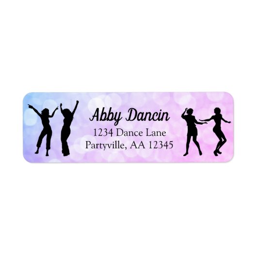 Dancer Silhouette Dance Birthday Party Adres Etiket (Voorkant)
