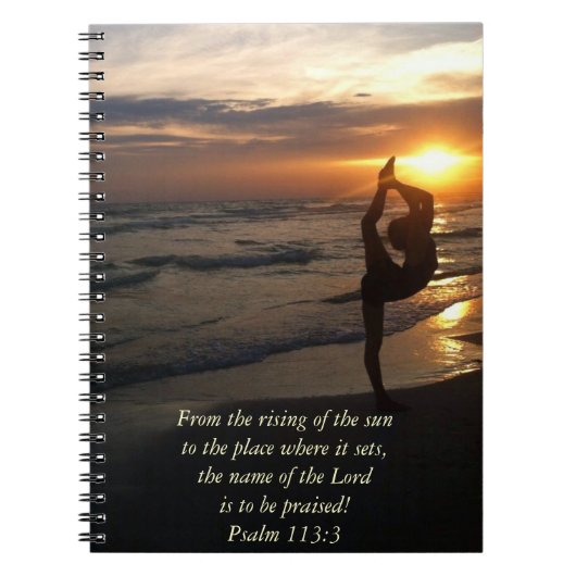 Dancer Silhouette op het strand op het Sunset Noti Notitieboek (Voorkant)