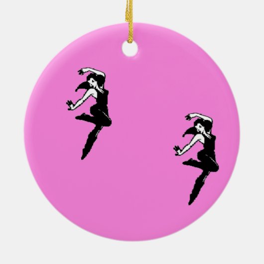 Dancer silhouette op roze keramisch ornament (Achterkant)