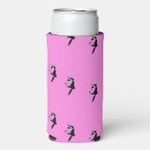 Dancer silhouette op roze seltzer blikjeskoeler (Seltzer Voorkant)