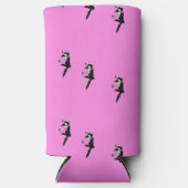 Dancer silhouette op roze seltzer blikjeskoeler (Voorkant)