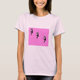Dancer silhouette op roze t-shirt