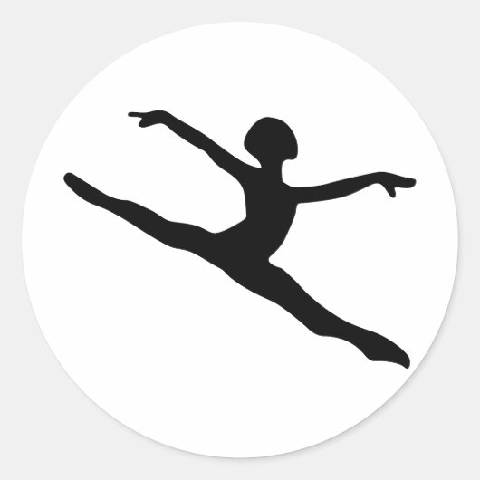 Dancer Silhouette Ronde Sticker (Voorkant)