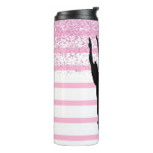 Dancer Silhouette Striped Thermal Tumbler Thermosbeker (Gedraaid links)