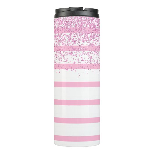 Dancer Silhouette Striped Thermal Tumbler Thermosbeker (Achterkant)
