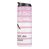 Dancer Silhouette Striped Thermal Tumbler Thermosbeker (Geroteerd rechts)