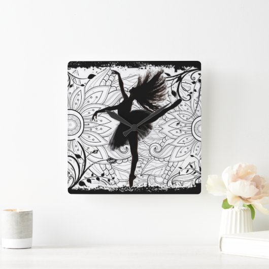 Dancer Square Wall Clock Vierkante Klok (Huis)